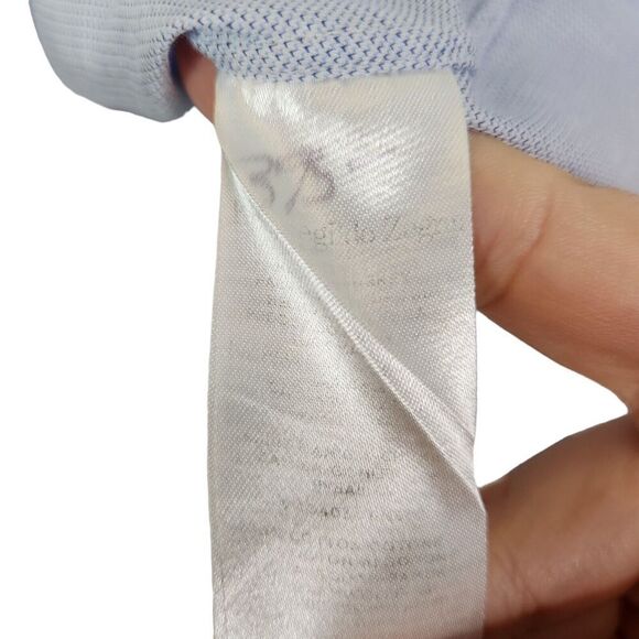 ERMENEGILDO ZEGNA Shirt Mens Medium Blue Button Tailored Fit Dress Shirt - Picture 7 of 9